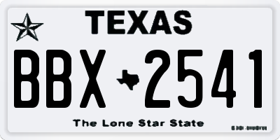 TX license plate BBX2541