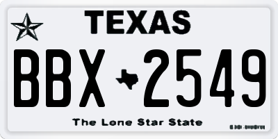 TX license plate BBX2549