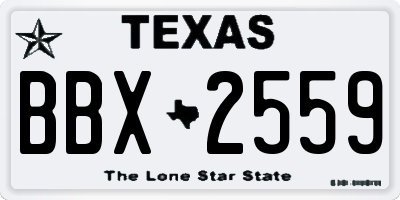 TX license plate BBX2559