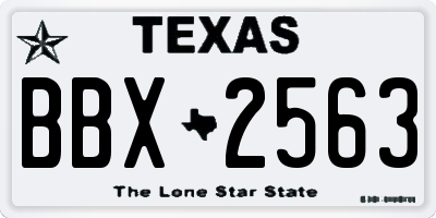TX license plate BBX2563