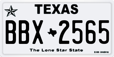 TX license plate BBX2565