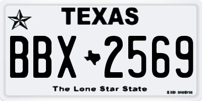 TX license plate BBX2569