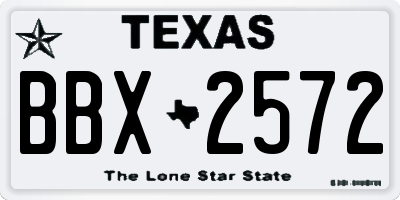 TX license plate BBX2572