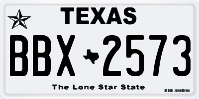 TX license plate BBX2573