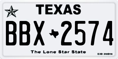 TX license plate BBX2574