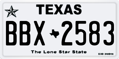 TX license plate BBX2583