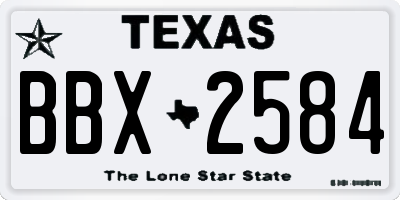 TX license plate BBX2584