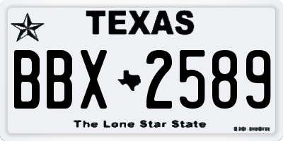 TX license plate BBX2589