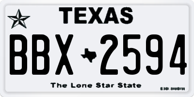 TX license plate BBX2594