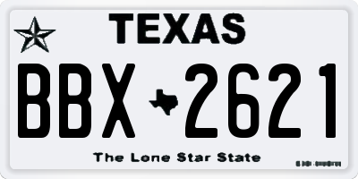 TX license plate BBX2621