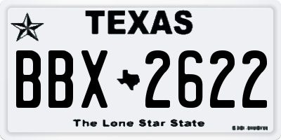 TX license plate BBX2622