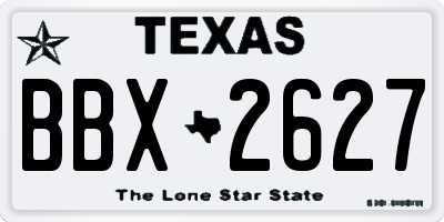 TX license plate BBX2627