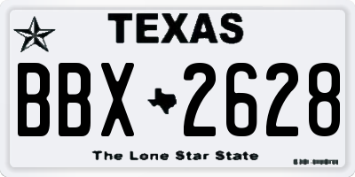 TX license plate BBX2628