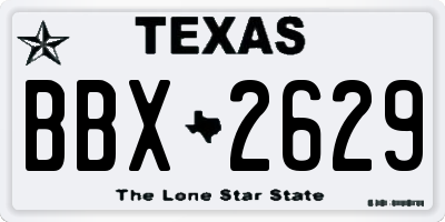 TX license plate BBX2629