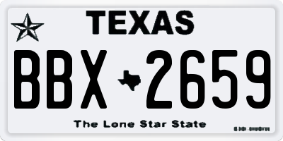 TX license plate BBX2659