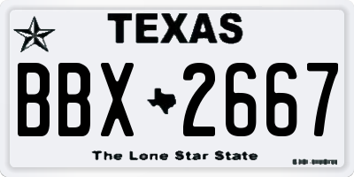 TX license plate BBX2667