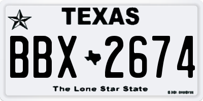 TX license plate BBX2674