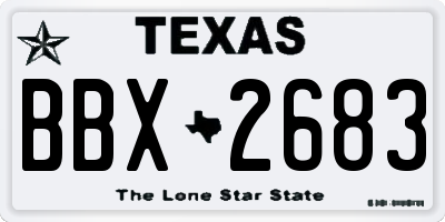 TX license plate BBX2683