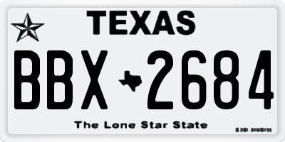TX license plate BBX2684