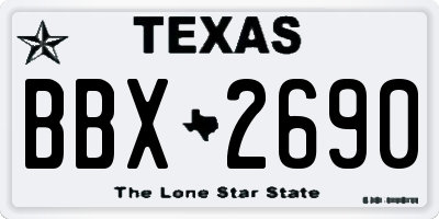 TX license plate BBX2690