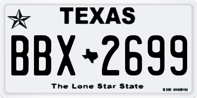 TX license plate BBX2699