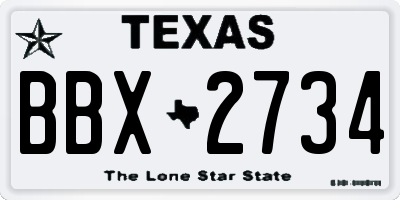 TX license plate BBX2734