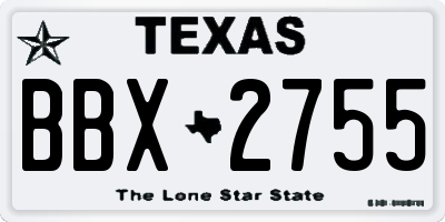TX license plate BBX2755