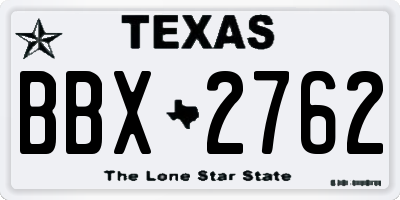 TX license plate BBX2762