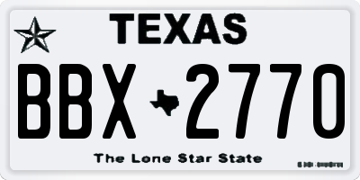 TX license plate BBX2770
