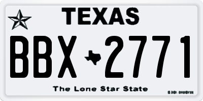 TX license plate BBX2771