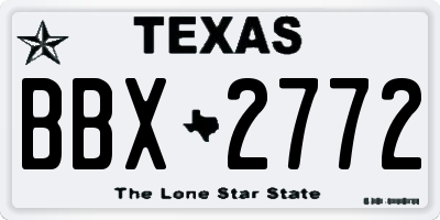 TX license plate BBX2772
