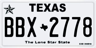 TX license plate BBX2778