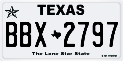 TX license plate BBX2797