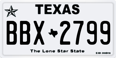 TX license plate BBX2799