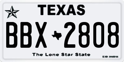 TX license plate BBX2808
