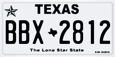 TX license plate BBX2812