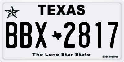 TX license plate BBX2817