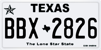 TX license plate BBX2826