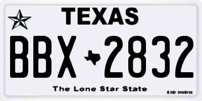 TX license plate BBX2832