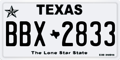 TX license plate BBX2833