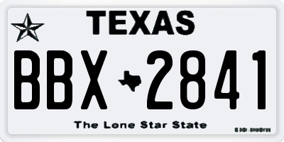 TX license plate BBX2841