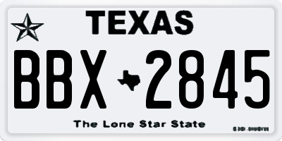 TX license plate BBX2845