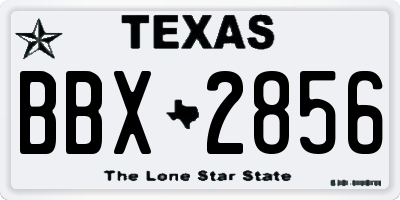 TX license plate BBX2856