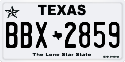 TX license plate BBX2859