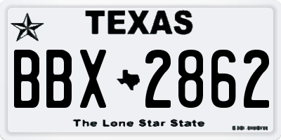 TX license plate BBX2862
