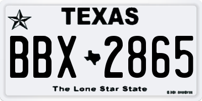 TX license plate BBX2865