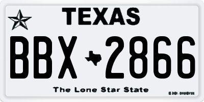 TX license plate BBX2866