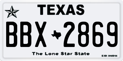 TX license plate BBX2869