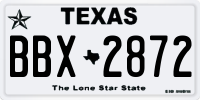 TX license plate BBX2872