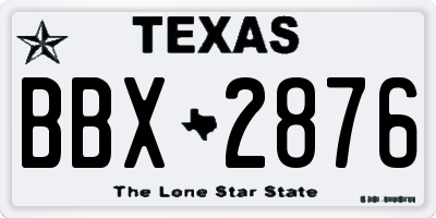 TX license plate BBX2876